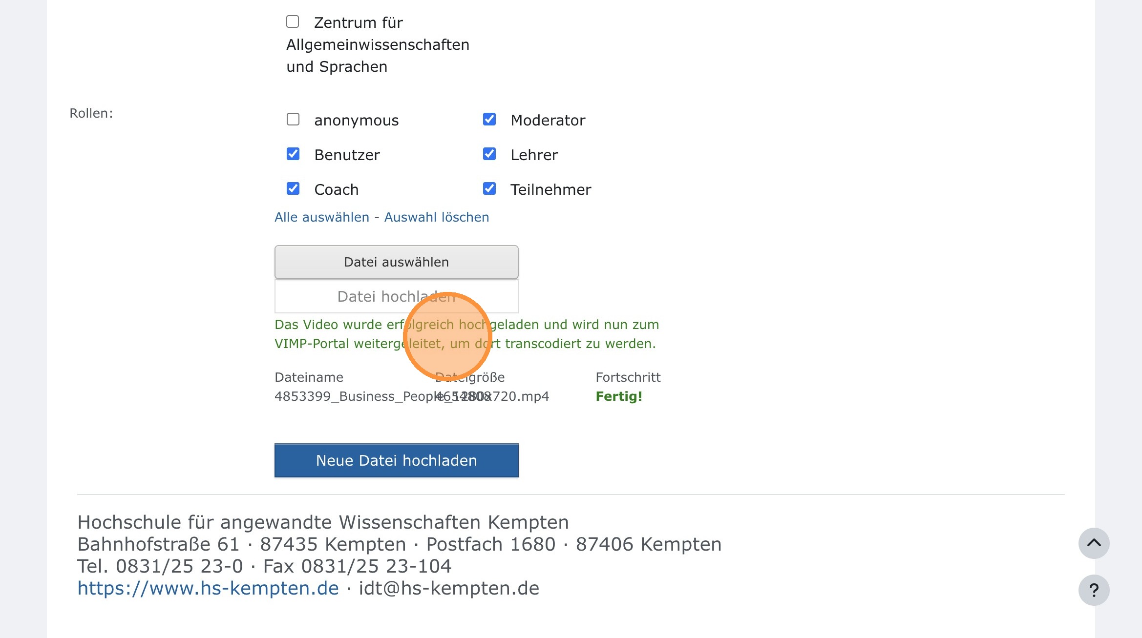 Weiterleitung zur Transkodierung