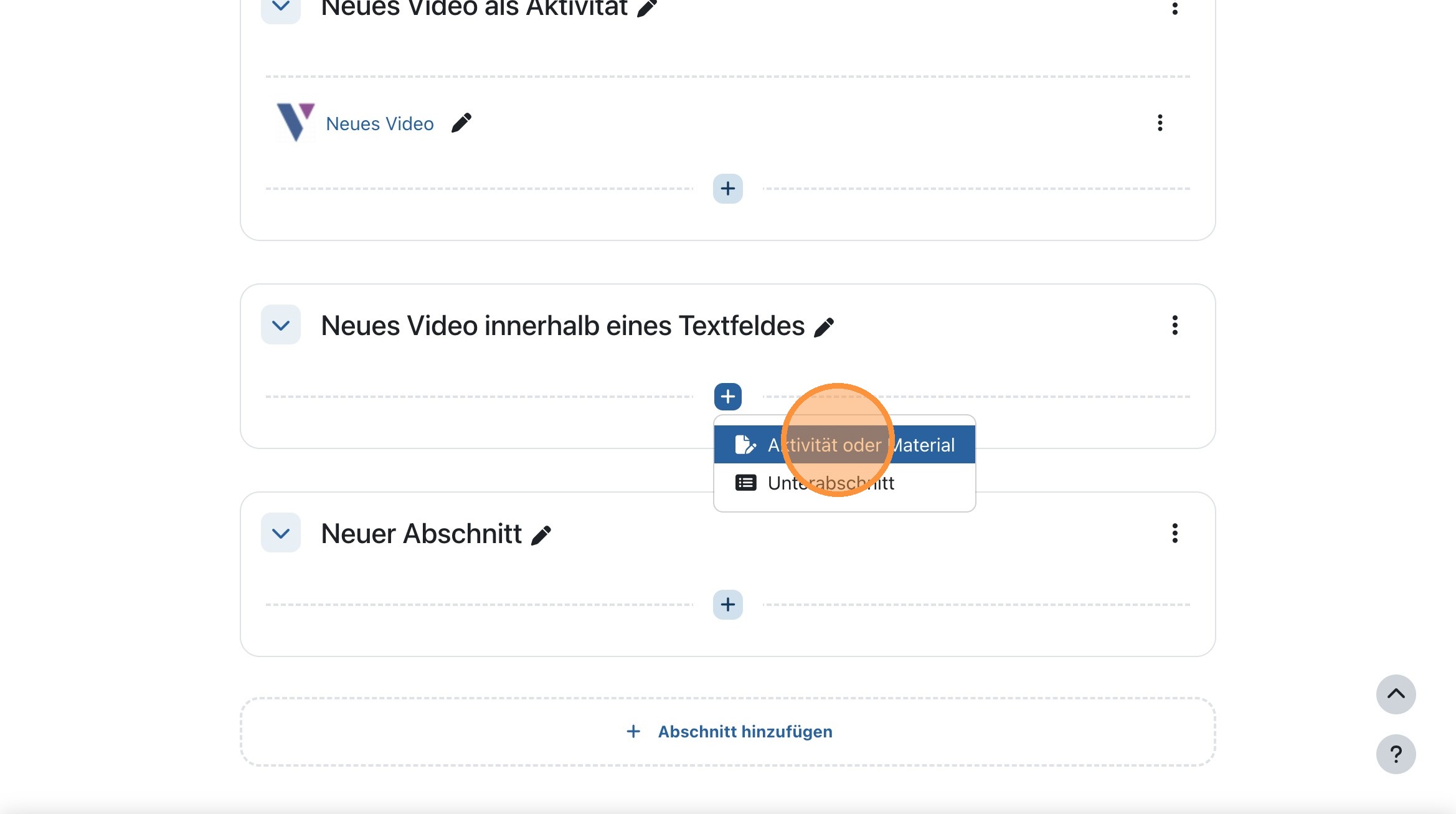 Aktivität oder Material