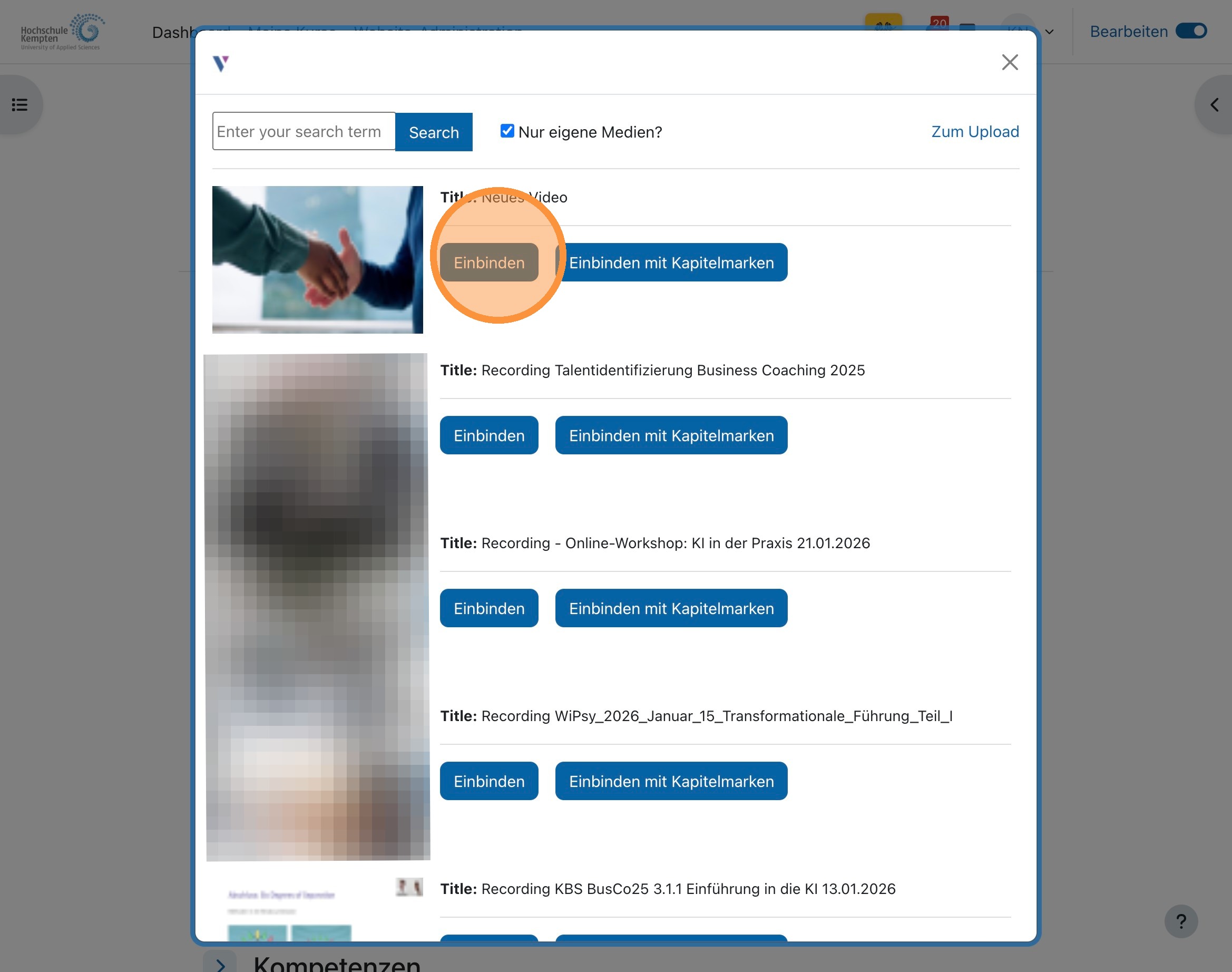 Video einbinden im Editor